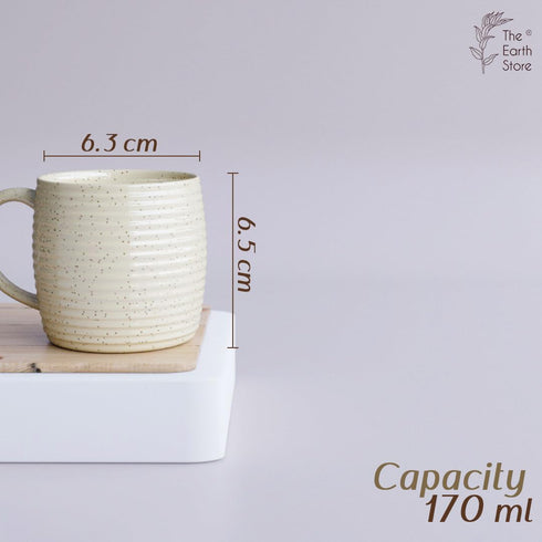 Cream Ring Ceramic Tea Cups Set of 6 - The Earth Store - Tea Sets